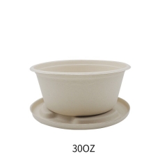 31oz biodegradable Eco friendly sugarcane round bowl with lid