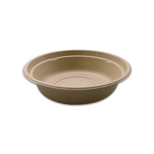 32OZ Eco-friendly Round Biodegradable Bagasse Salad Bowl with Sugarcane Lid