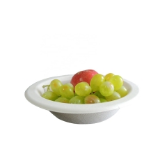 Bol à salade biodégradable en bagasse de canne à sucre 12oz Blanc