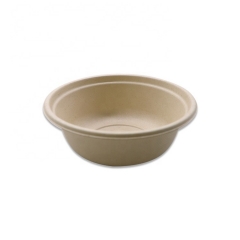 Bol de bagasse de canne à sucre jetable 100 % compostable de 16 oz avec couvercle