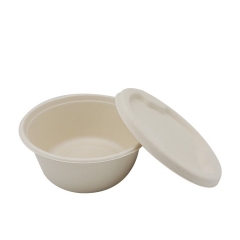 31oz biodegradable Eco friendly sugarcane round bowl with lid