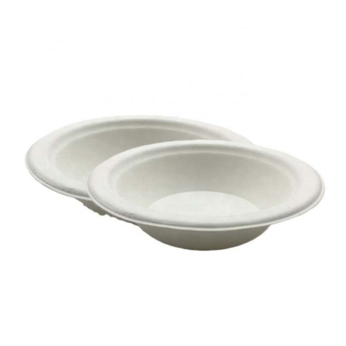 12OZ White Round Biodegradable Bagasse Bowl Compastable Bowl for Party
