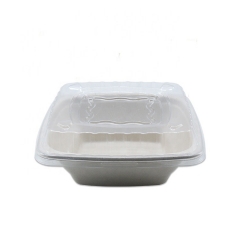 Bol à salade carré en bagasse pour contenant alimentaire biodégradable de 24 oz