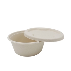 31oz biodegradable Eco friendly sugarcane round bowl with lid