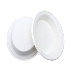 Cuenco oval biodegradable desechable de la caña de azúcar del cuenco de sopa del bagazo de 32oz