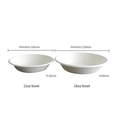12oz Biodegradable Sugarcane Bagasse Bowl