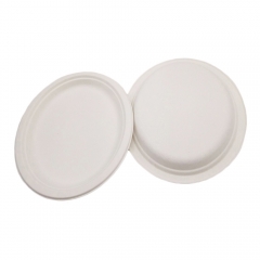 Wholesale 100% biodegradable Plate Sugarcane Pulp Oval Disposable Bagasse Plate