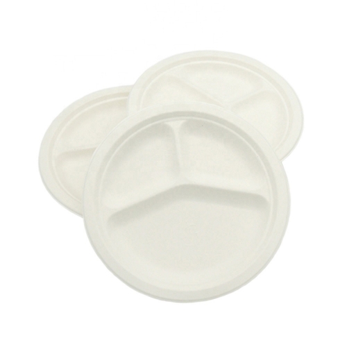 Sugarcane 3-compartment Plate Compostable Bagasse Plate Party Plates Disposable