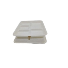 Popular eco-friendly disposable compostable lunch dinner tray for food