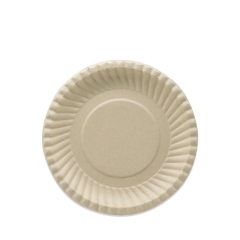 Assiettes rondes en bagasse biodégradables écologiques pour la nourriture