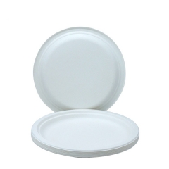 Nouveau design en gros assiette ronde jetable en pulpe de bagasse de canne à sucre biodégradable