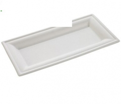 Nouveau produit Rectangle Compostable Plaque biodégradable de canne à sucre compostable