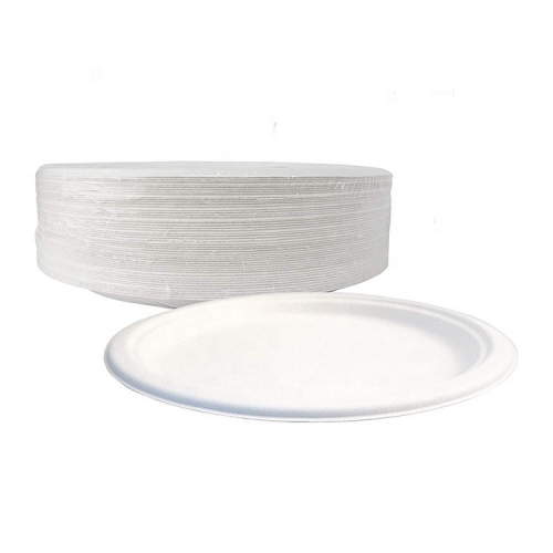 Wholesale Price 10 Inch Compostable Sugarcane Pulp Bagasse Round Plate