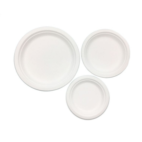 Eco empaquetant le plat 100% biodégradable compostable de bagasse de canne à sucre de rond pour le gâteau