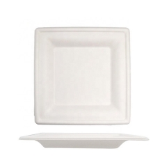 Elegant Airline Compostable 6 pouces Carré Eco Bagasse Assiette De Canne À Sucre