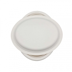 Sugarcane Bagasse Pulp Disposable Plates Biodegradable Paper Dinner Oval Plates For Restaurant