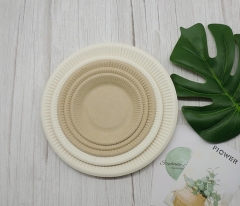 Eco friendly disposable degradable sugarcane embossed round plates for food