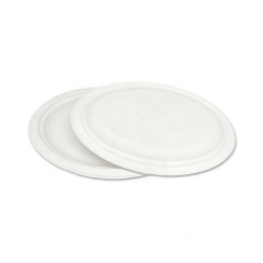 Round biodegradable disposable sugarcane tray