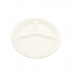 Microwaveable 100% biodegradable disposable sugarcane round food plate