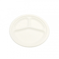 Microwaveable 100% biodegradable disposable sugarcane round food plate