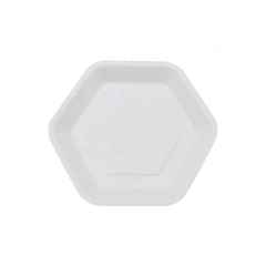 Hexagonal Cake Tray Biodegradable Sugarcane Bagasse Cake Plate