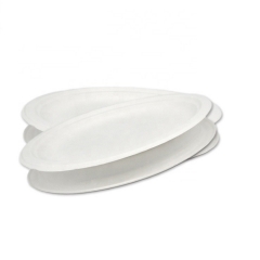 Oval Biodegradable Bagasse Sugarcane Plate For Food