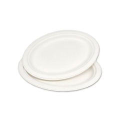 Good quality bagasse biodegradable disposable microwavable paper oval plate