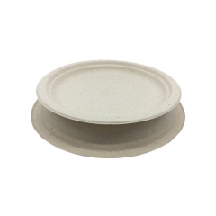 Plat de canne à sucre biodégradable compostable rond adapté aux besoins du client par emballage d'Eco