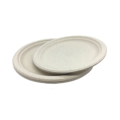 Plat de canne à sucre biodégradable compostable rond adapté aux besoins du client par emballage d'Eco