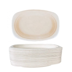 New Arrival 9 Inch Oval Eco Friendly Disposable Dinner Plates Wholesale for Party