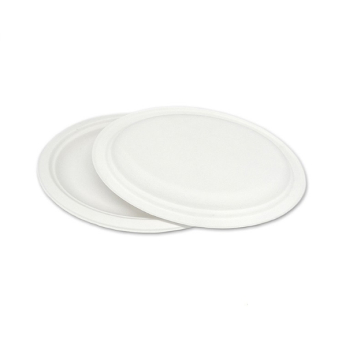High Quality Disposable Biodegradable Bagasse Pulp White Paper Plates