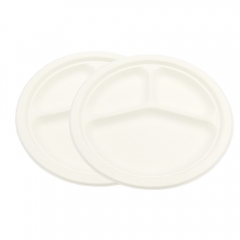 Platos desechables redondos de bagazo de caña de azúcar de alta calidad platos platos biodegradables compostables