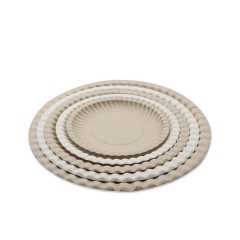 Eco friendly biodegradable bagasse round plates for food