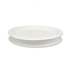 Round biodegradable disposable sugarcane tray