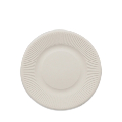 Eco friendly disposable degradable sugarcane embossed round plates for food