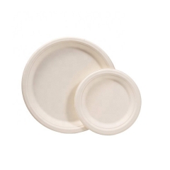 Pulpe de canne à sucre non blanchie 9 assiettes jetables assiette ronde bagass design plastique