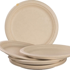 Plaques de bagasse à sucre jetables blanches Nature de haute qualité