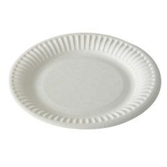 High Quality 8 Inch Striped Disposable Bagasse Biodegradable Sugarcane Plate