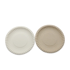 New arrival disposable biodegradable sugarcane bagasse round plates for restaurant