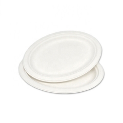 Round biodegradable disposable sugarcane tray