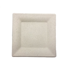 Placa de polpa de papel biodegradável de venda quente Placa quadrada descartável de bagaço de cana-de-açúcar compostável