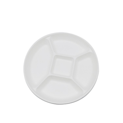 Food grade disposable compostable sugarcane bagasse round plates for food