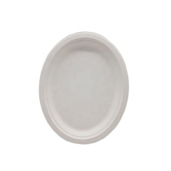 Microwaveable biodegradable bagasse oval cake plates for wedding