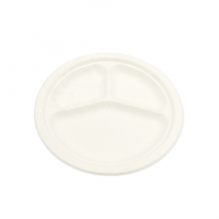 Plate Compostable Bagasse Sugarcane 3-compartment Plate Party Plates