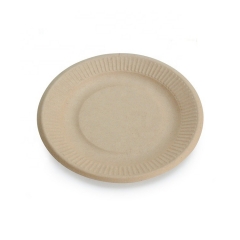 Assiettes compostables de canne à sucre jetables rondes écologiques de Noël de 8 pouces