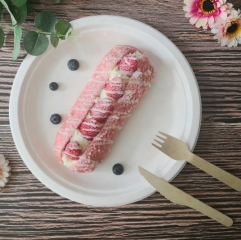 7 jetables biodégradables dans les plats ronds de bagasse de canne à sucre d'Eco