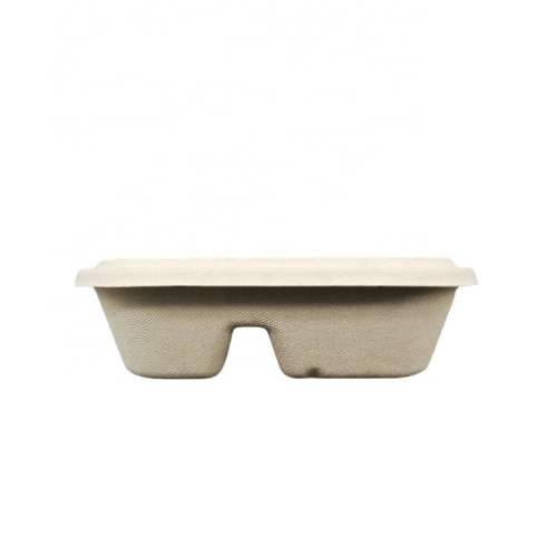 40oz Disposable Biodegradable Natural Sugarcane Bowl with Lid