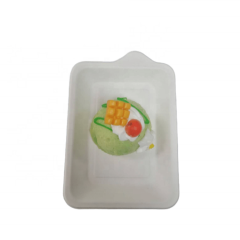 Biodegradable Bagasse Party Sugarcane Pulp Cake Plates with handle