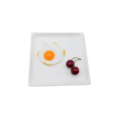 Компостируемая одноразовая тарелка из сахарного тростника белого квадрата из жмыха