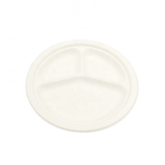 3 Compartment Sugarcane Disposable Dinner Pulp Plate